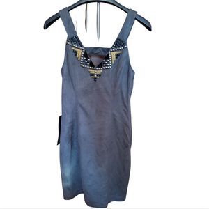 Bebe suede embellished dress